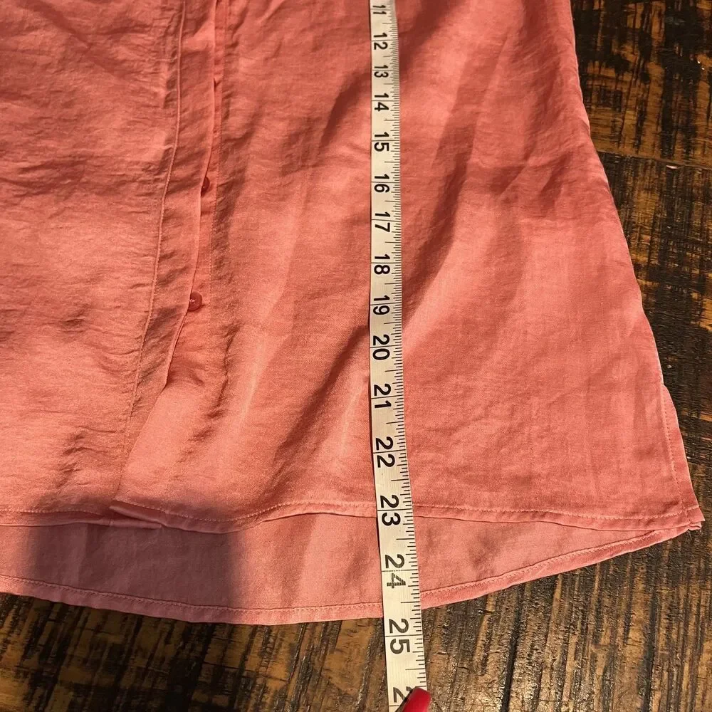 Talbots Blouse Womens‎ 4 Pink Button Down 3/4 Sleeve Lightweight Top Polyester
